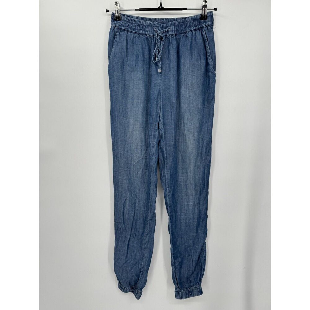 Michael Kors 0 Jogger Pants Women Blue Tencel Lyocell Drawstring Elastic Waist